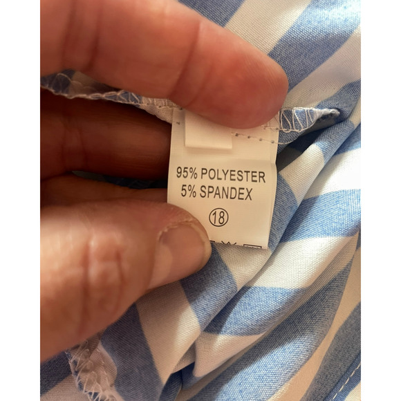 3-FOR-$30 Anna-Kaci Sz S Striped Babydoll Sun Dress Tiered Skirt Ruffle Blue New - Picture 12 of 12